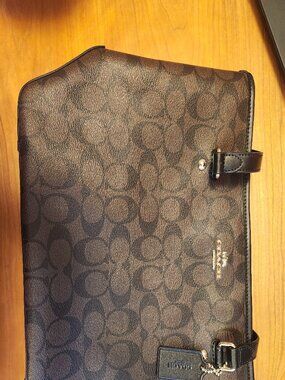 Coach Signature Canvas Zip Top Tote in black/brown, style F58294